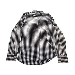 Gap check dress shirt Men's size Small‎ white/black long-sleeve